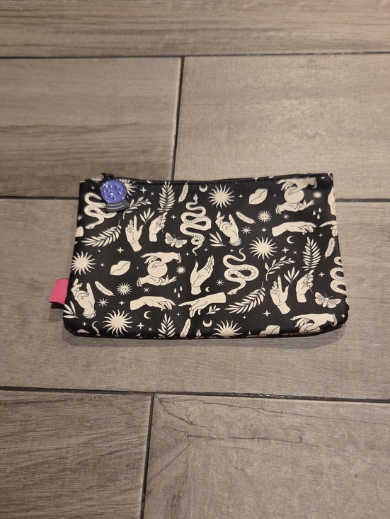 ipsy Handbags - ipsy Black and Cream Mystical Print Cosmetic Pouch